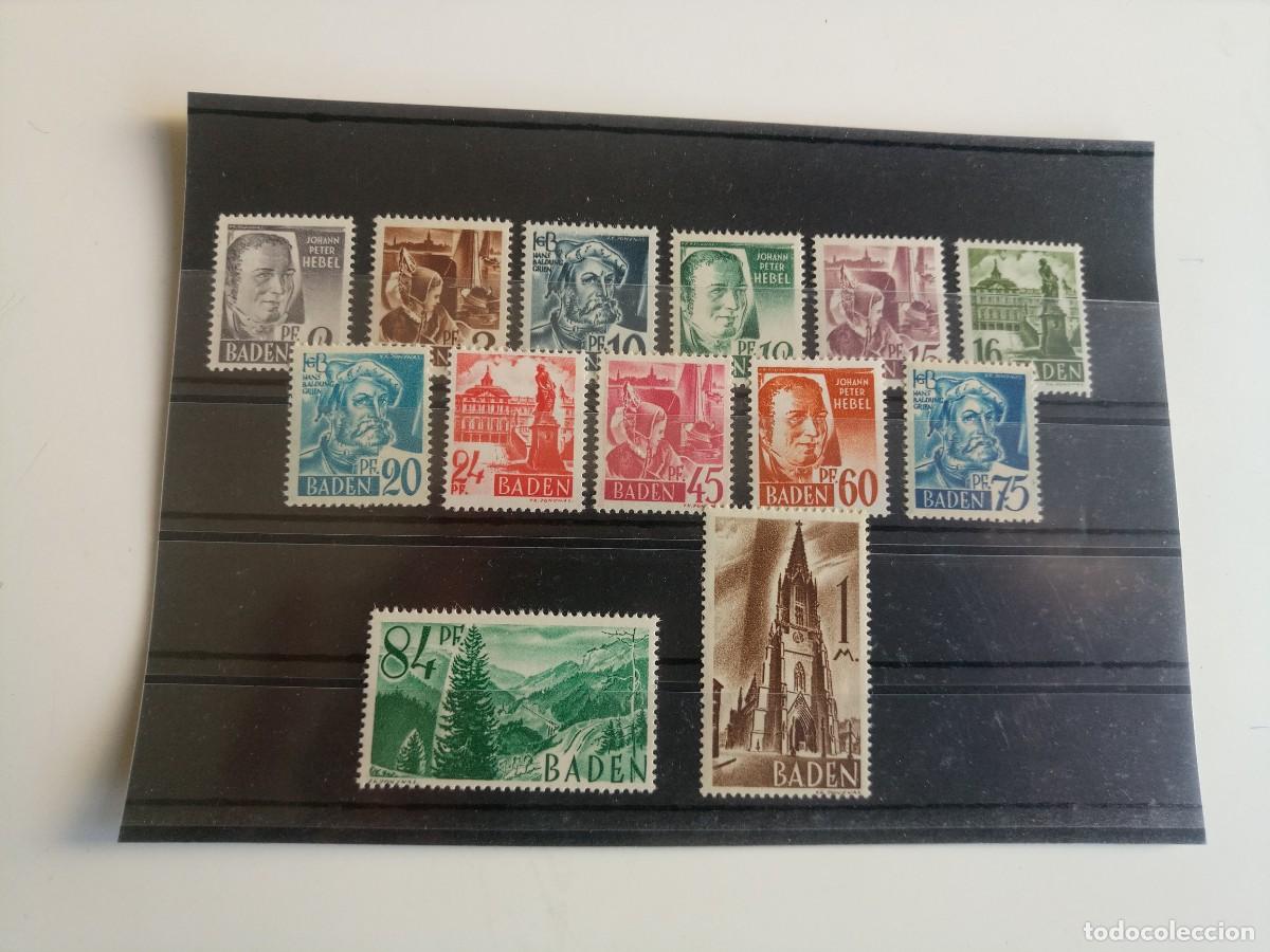 Briefmarken: Alemania Baden Zona de ocupaci&oacute;n Francesa Yvert 1 /13 del A&ntilde;o 1947 nuevo**
