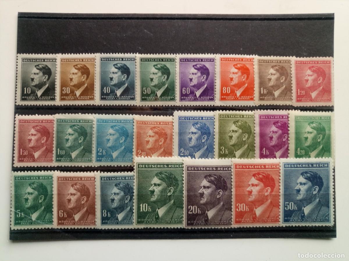 Sellos: Bohemia y Moravia Ocupaci&oacute;n Alemana de Checoslovaquia Yvert 77/98A a&ntilde;o 1942 en nuevo**