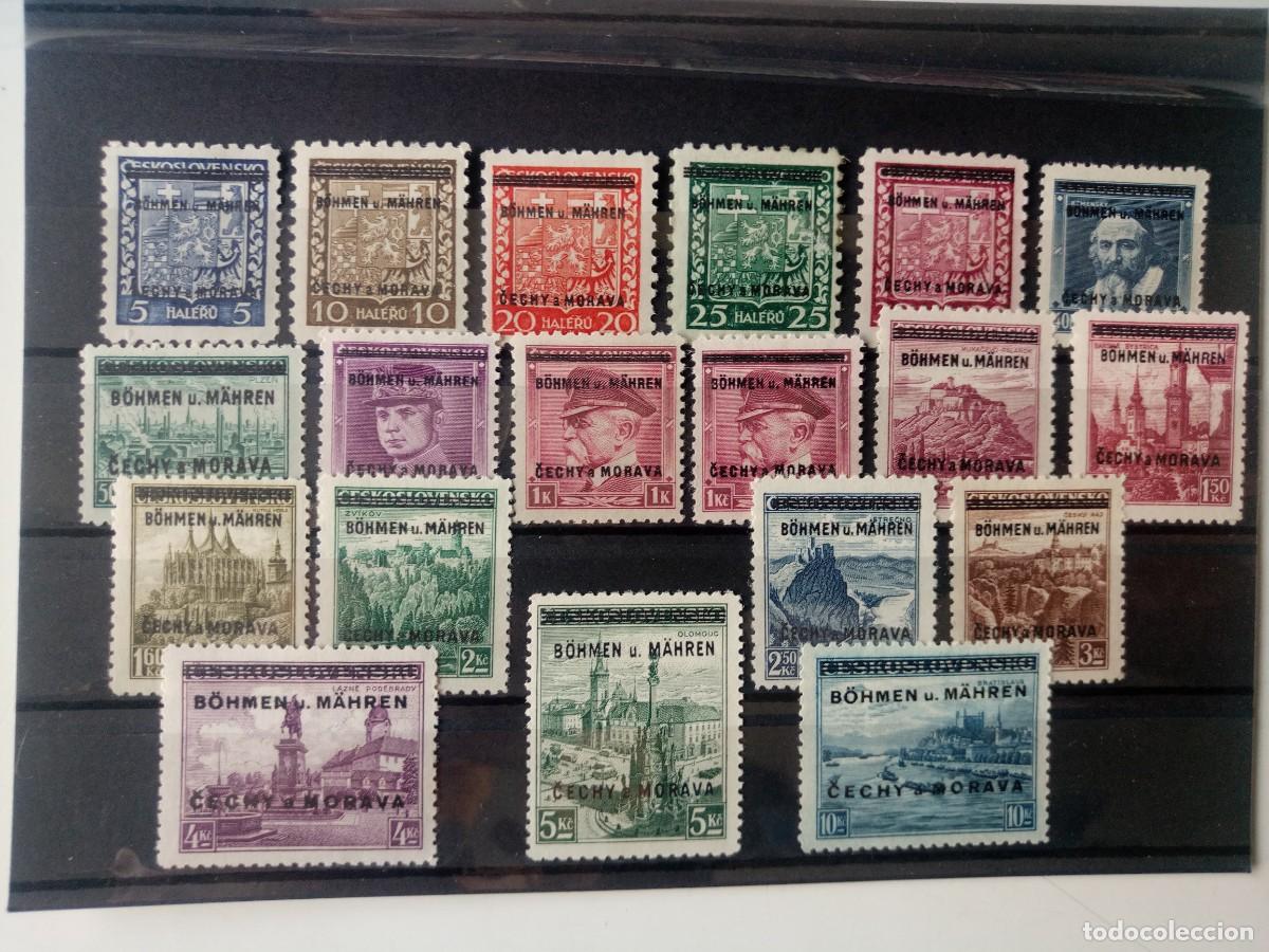 Sellos: Bohemia y Moravia Ocupaci&oacute;n Alemana de Checoslovaquia Yvert 1/19 a&ntilde;os 1939 en nuevo**
