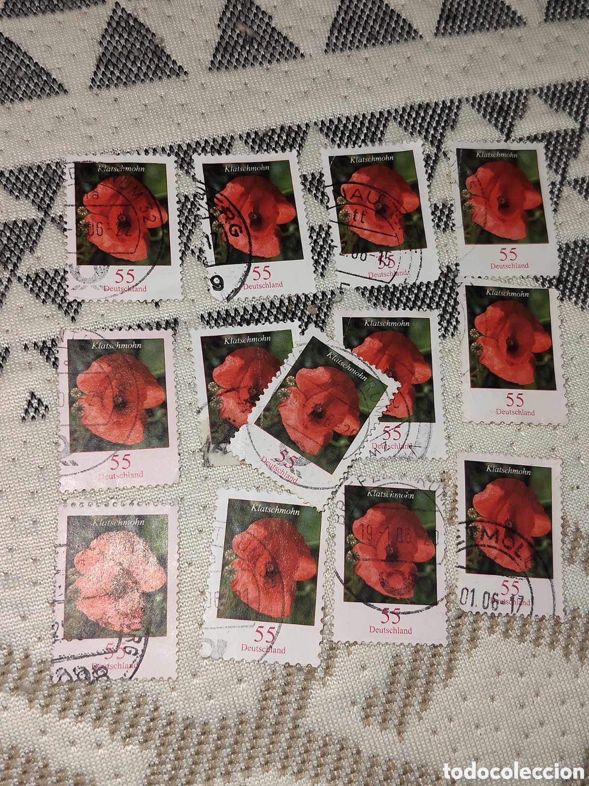 Sellos: 13 sellos de Alemania Federal serie flores amapolas