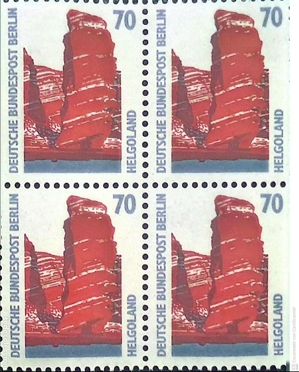 Sellos: Berl&iacute;n. 835 Curiosidades: Rocas, en bloque de cuatro. 1990. Sellos nuevos y numeraci&oacute;n Yvert