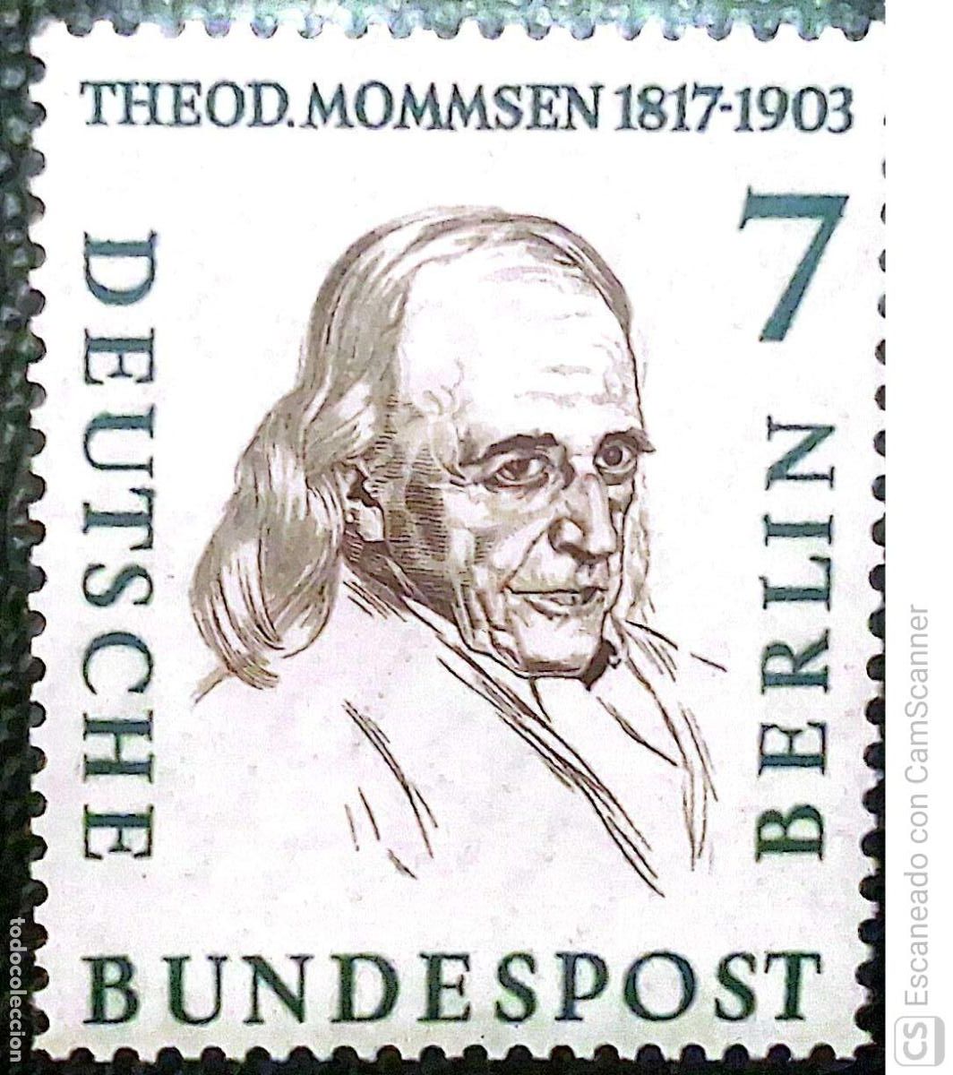 Sellos: Berl&iacute;n. 144 Berlineses c&eacute;lebres: Theodor Mommsen. 1957/59. Sellos nuevos y numeraci&oacute;n Yvert.