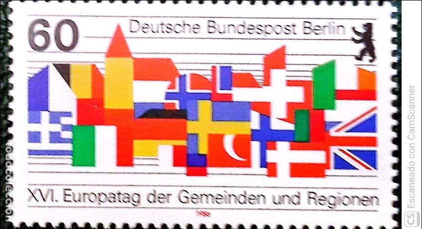 Sellos: Berl&iacute;n. 719 D&iacute;a europeo de los municipios y regiones. 1986. Sellos nuevos y numeraci&oacute;n Yvert.