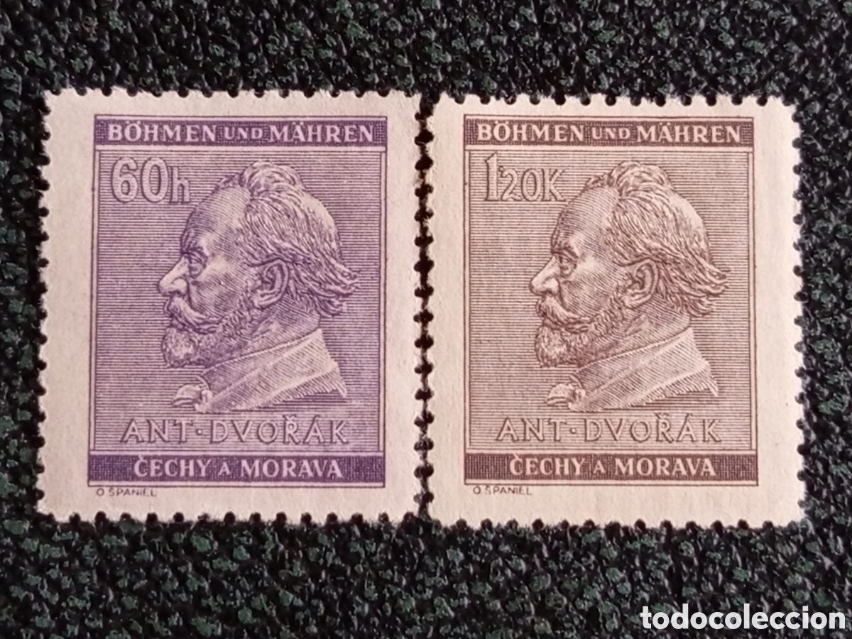 Sellos: Bohemia y Moravia 1941 Antonin Dvorak Yvert 65/66 Compositor 2V MH