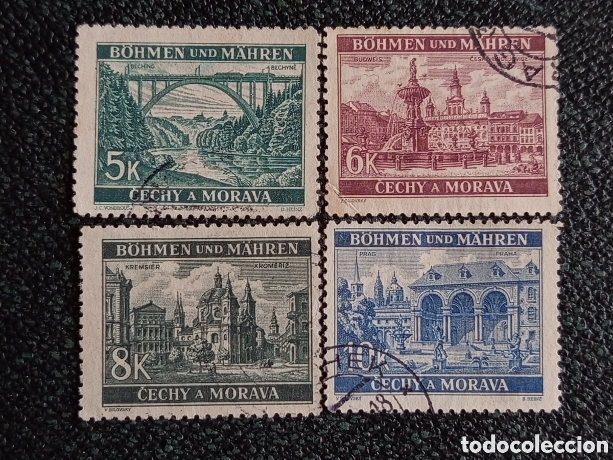 Sellos: Bohemia y Moravia 1940 Vistas Paisajes Yvert 48/51 Paisajes 4V Usad