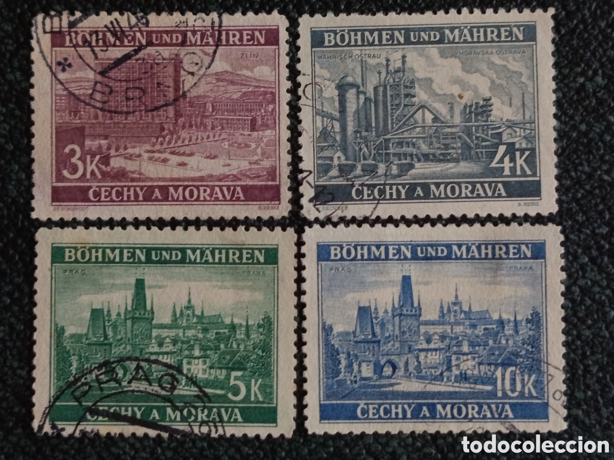 Sellos: Bohemia y Moravia 1939 Paisajes Industriales Yvert 16/19 High Values 4V Usados