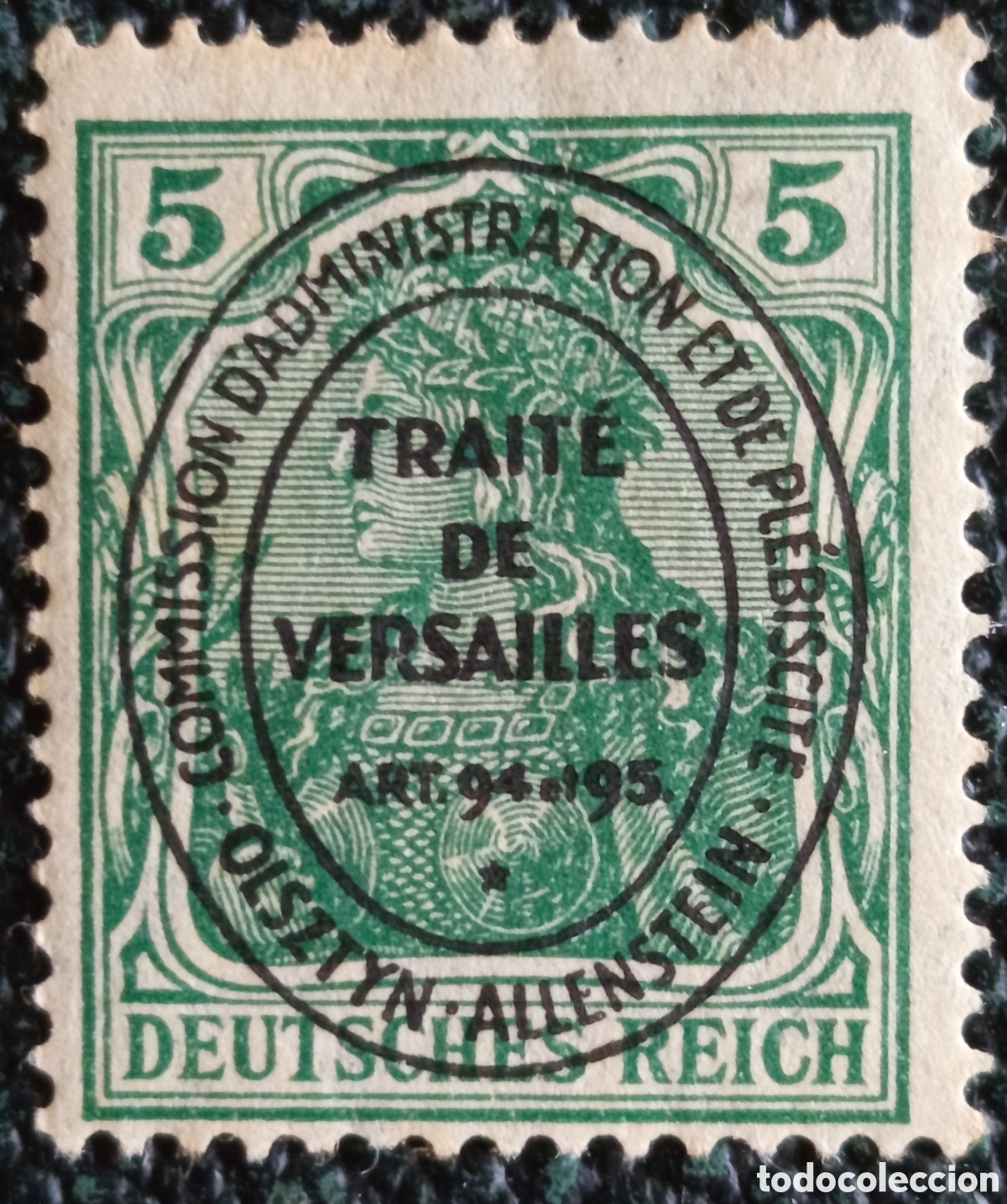 Sellos: Allenstein 1920 Plebiscito Trait&eacute; de Versailles Yvert 14 Sobrecarga 1V MH