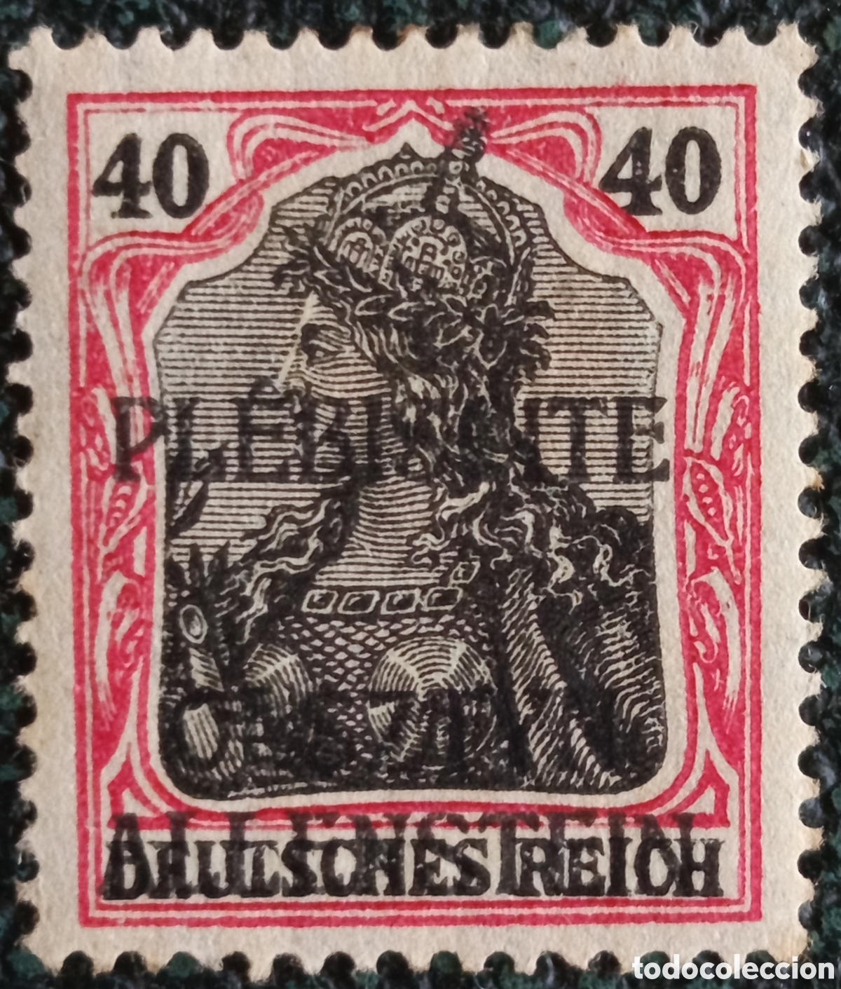 Sellos: Allenstein 1920 Plebiscito Pl&eacute;biscite Olsztyn Yvert 8 Sobrecarga 1V MH