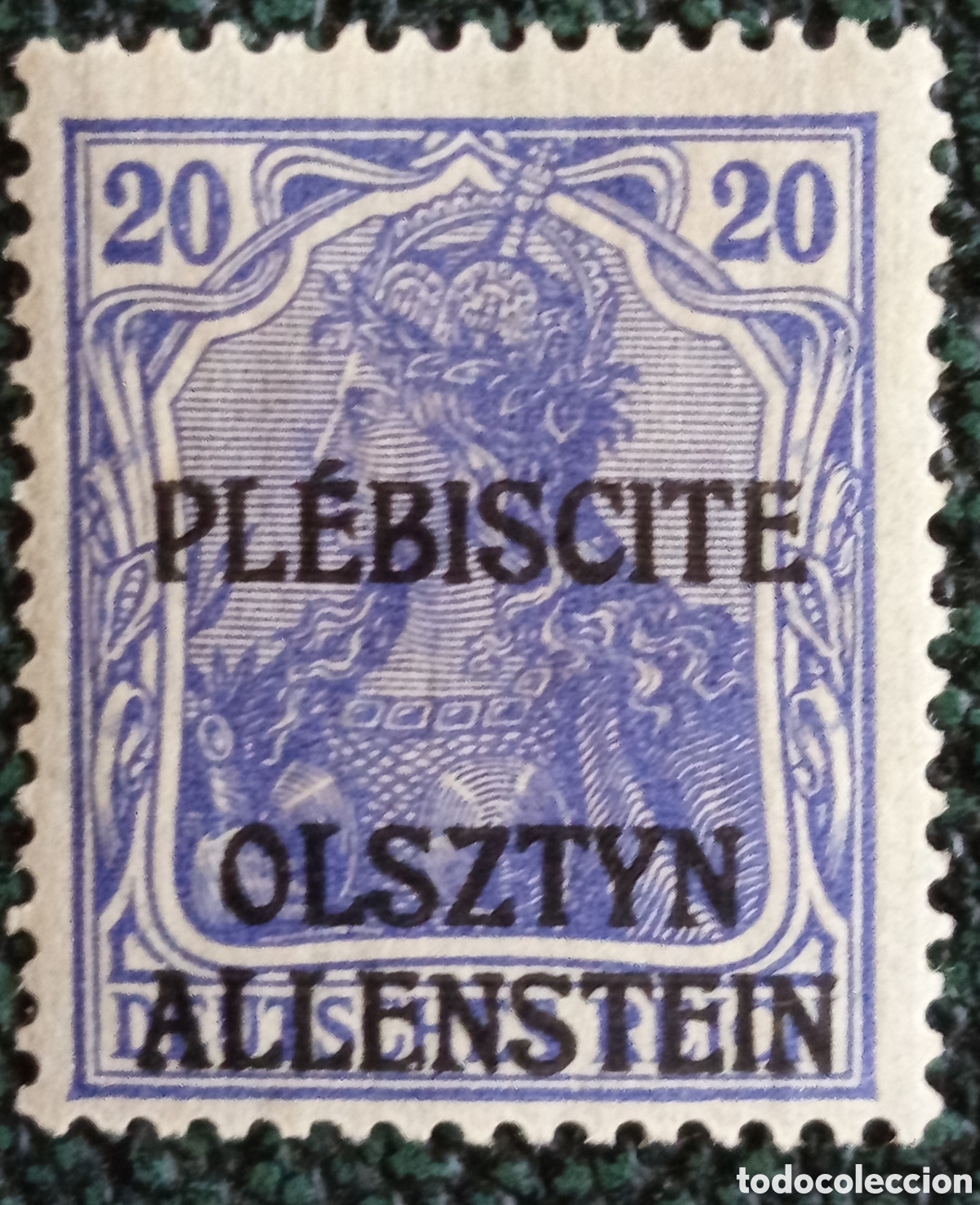 Sellos: Allenstein 1920 Plebiscito Pl&eacute;biscite Olsztyn Yvert 5 Sobrecarga 1V MH