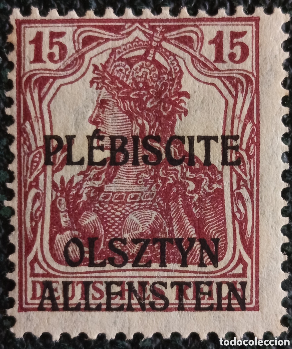 Sellos: Allenstein 1920 Plebiscito Pl&eacute;biscite Olsztyn Yvert 4 Sobrecarga 1V MH