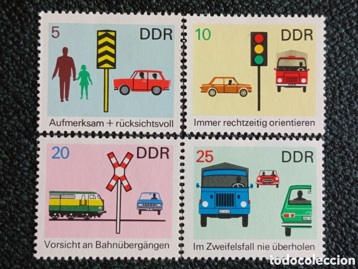 Sellos: Alemania Oriental DDR 1975 Seguridad Vial Yvert 1700/1703 Bloque 4V MH