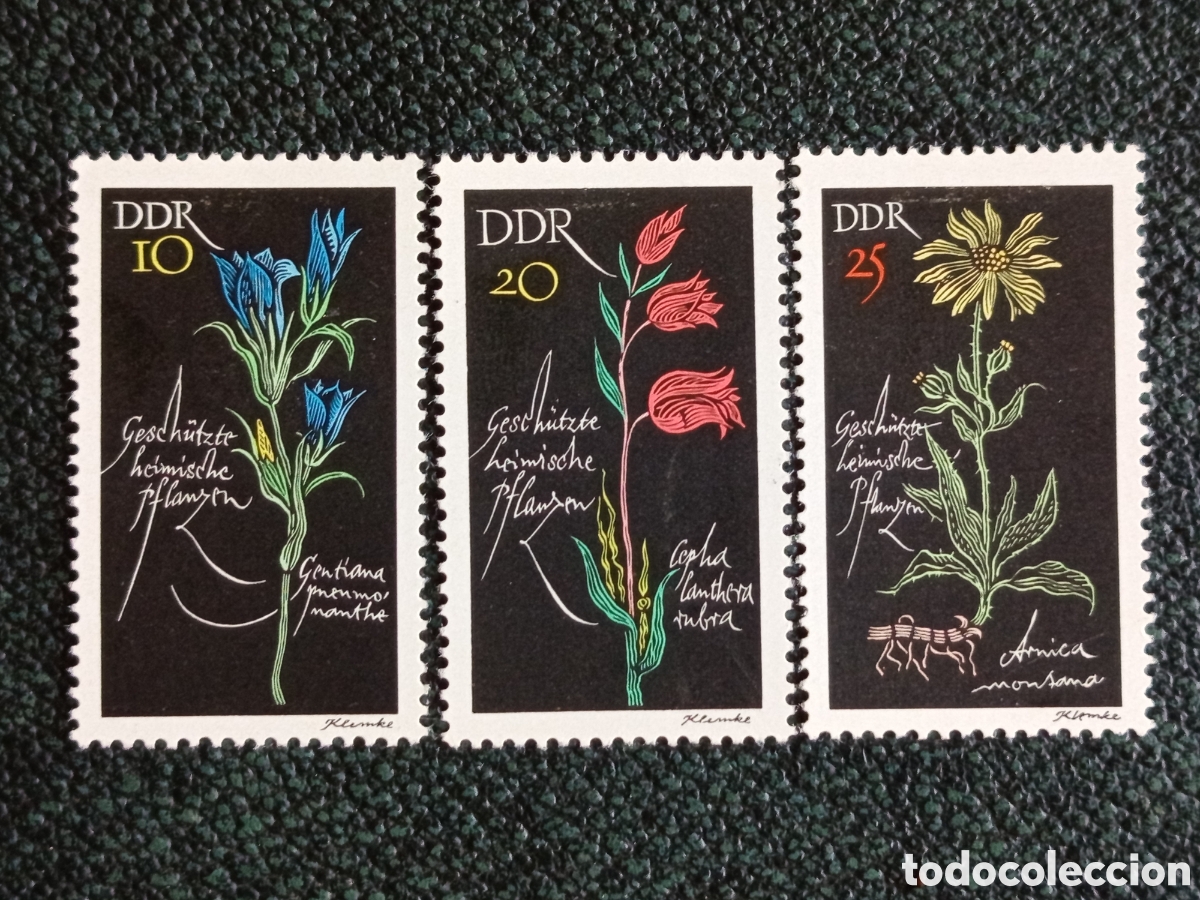 Sellos: Alemania Oriental DDR 1966 Plantas Protegidas Yvert 1056/1058 3V MH