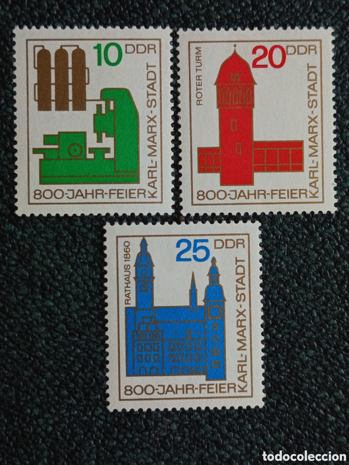 Sellos: Alemania Oriental DDR 1965 Karl-Marx-Stadt Yvert 937/939 Serie 3V MH