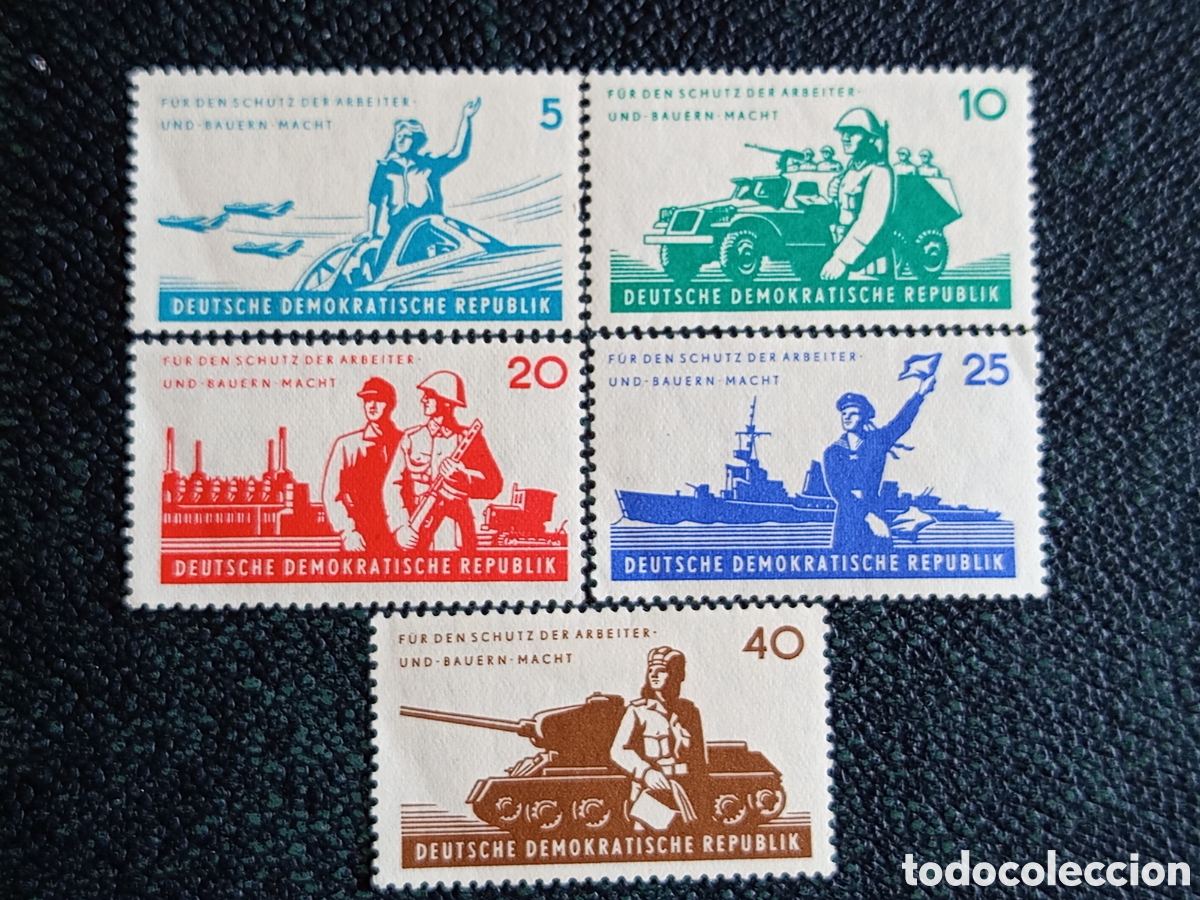 Francobolli: Alemania Oriental DDR 1962 Fuerzas Armadas NVA Yvert 649/653 Serie 5V MH