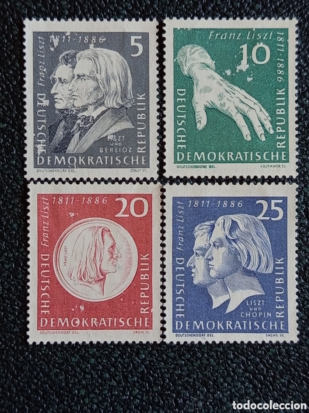 Francobolli: Alemania Oriental DDR 1961 Franz Liszt Yvert 610/613 Serie 4V MH