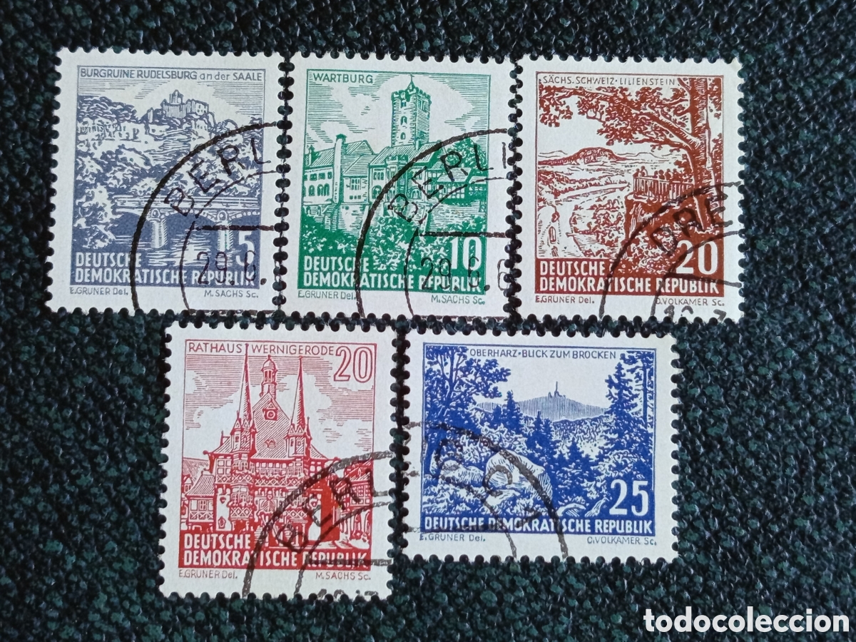 Selos: Alemania Oriental DDR 1961 Monumentos y Paisajes Yvert 587/591 Usados