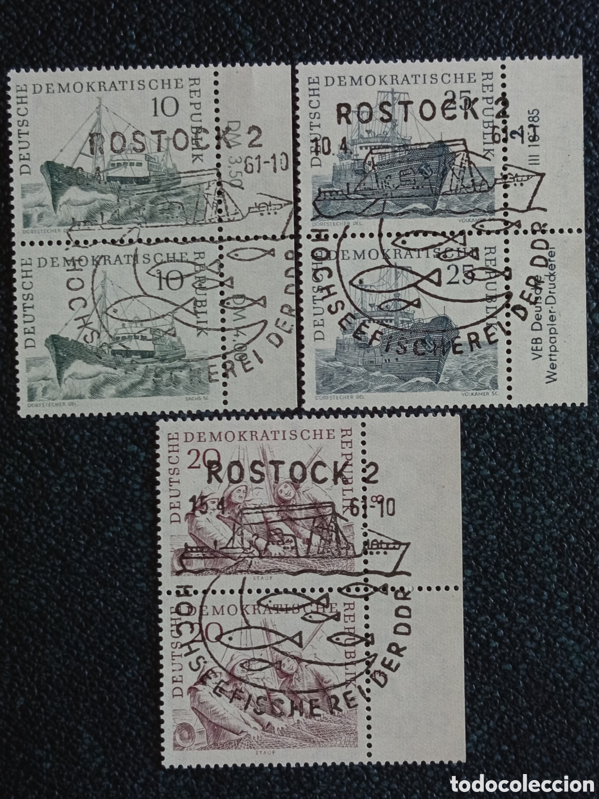 Timbres: Alemania Oriental DDR 1961 Pesca de Altura Yvert 578/582 Usados