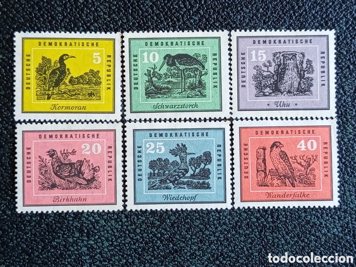 Sellos: Alemania Oriental DDR 1959 Aves Protegidas Yvert 501/506 Serie MH
