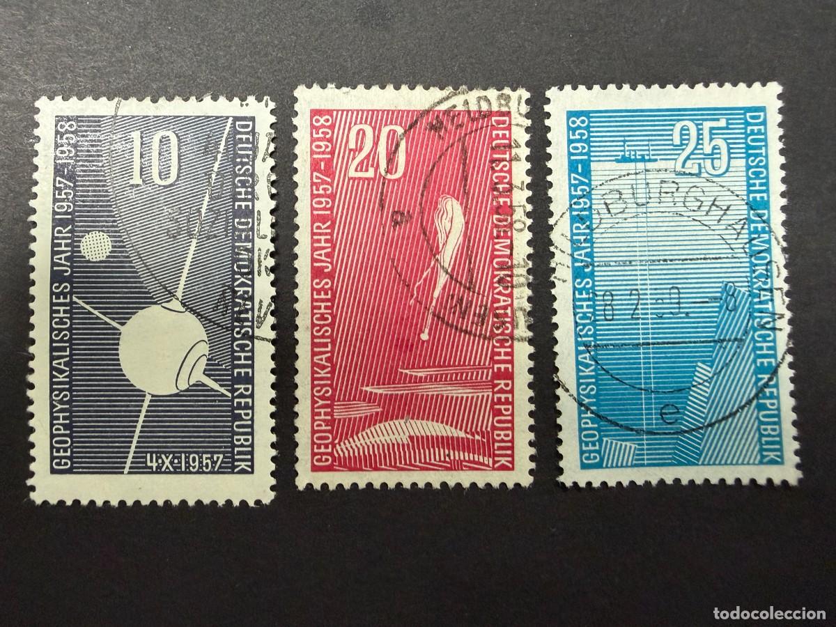 Sellos: ALEMANIA, 1957. YVERT 326/28. A&Ntilde;O GEOF&Iacute;SICO INTERNACIONAL. SERIE COMPLETA. USADOS