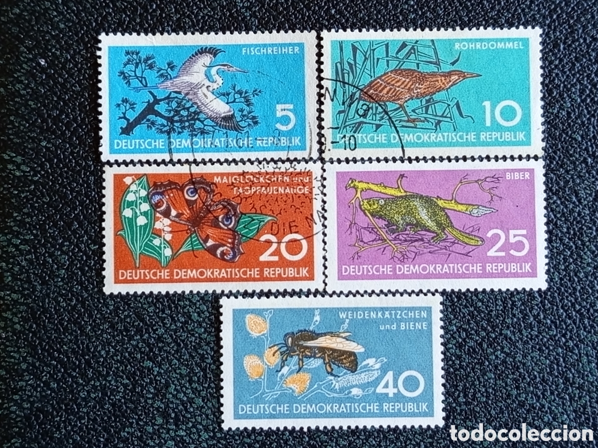 Sellos: Alemania Oriental DDR 1959 Natureza Protegida Yvert 486/490 MH/Usados