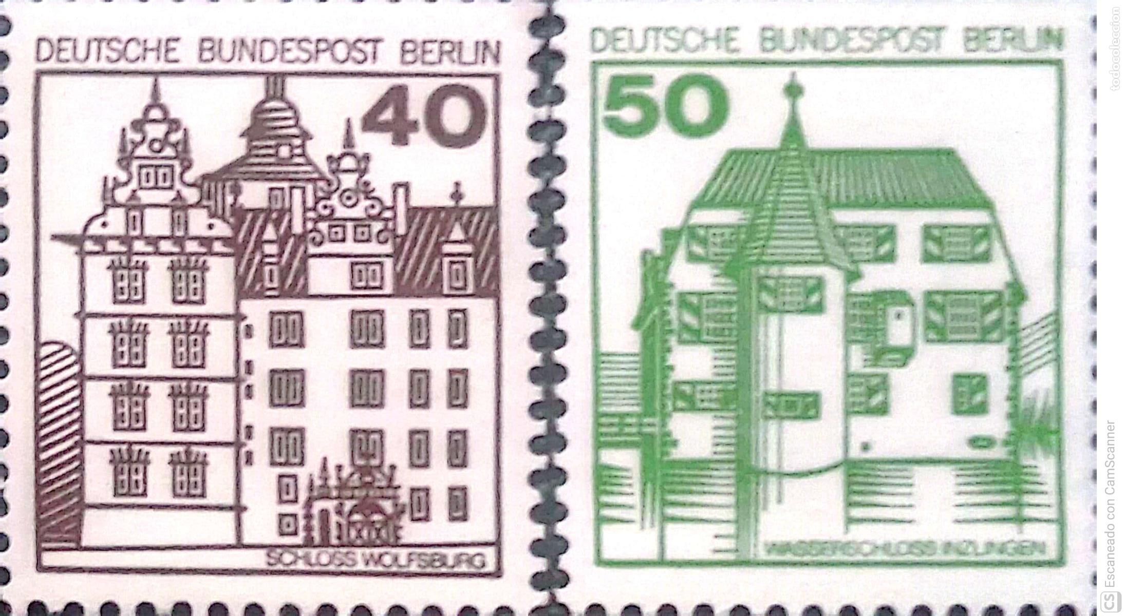 Sellos: Berl&iacute;n. 573/74 Castillos: Wolfsburg y Inzlingen. 1979/80. ﻿Sellos nuevos y numeraci&oacute;n Yvert
