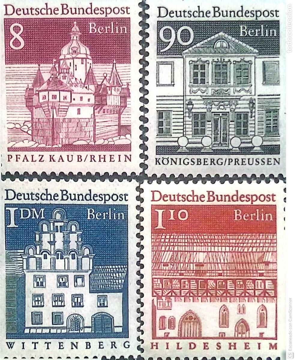 Sellos: Berl&iacute;n. 247, 249/251 Edificios hist&oacute;ricos: Pfalz Kaub, sobre el Rin, Convento Zschock, Casa de Mela