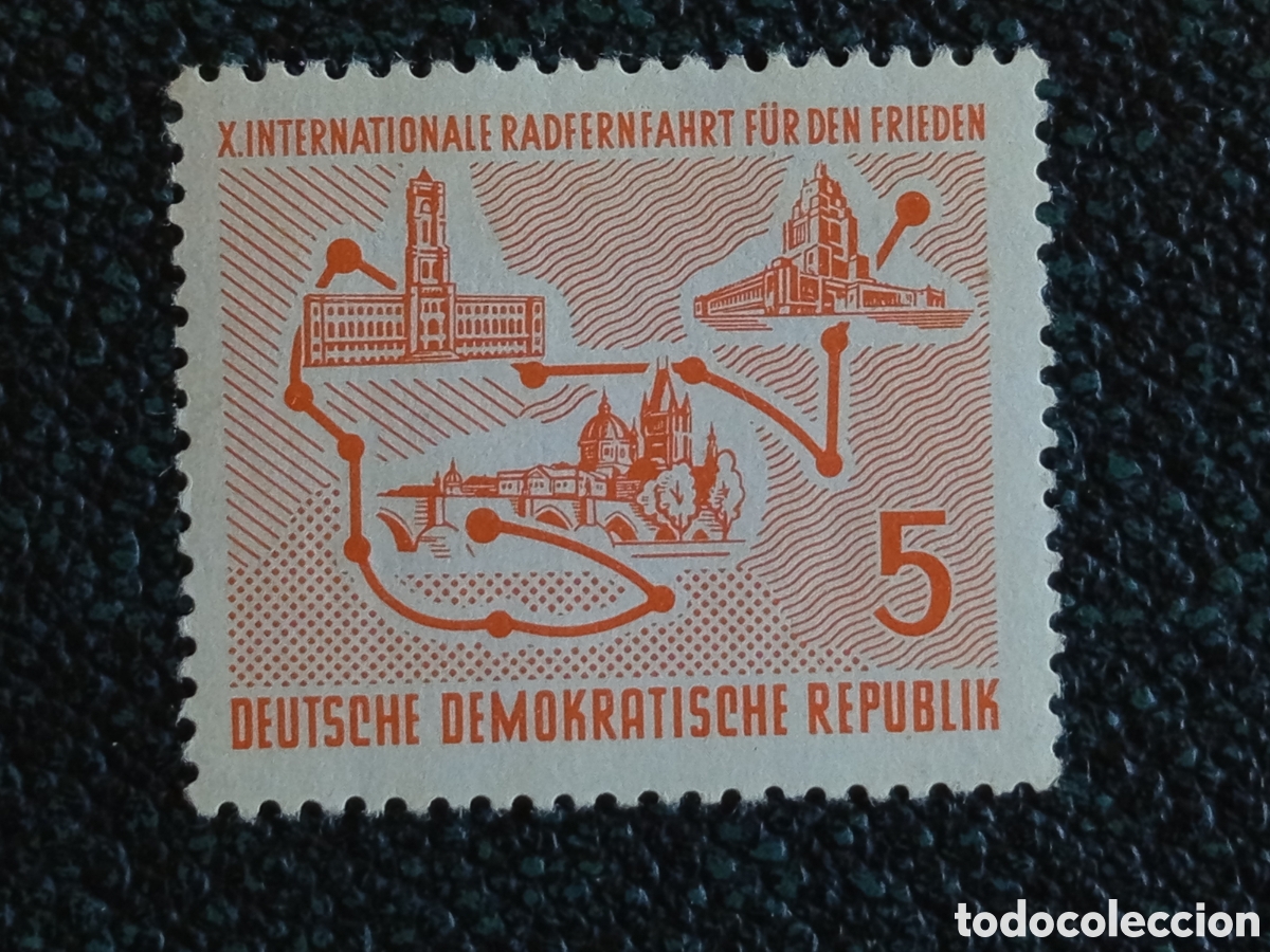 Sellos: Alemania Oriental DDR 1957 X Carrera de la Paz Yvert 380 Sello MH