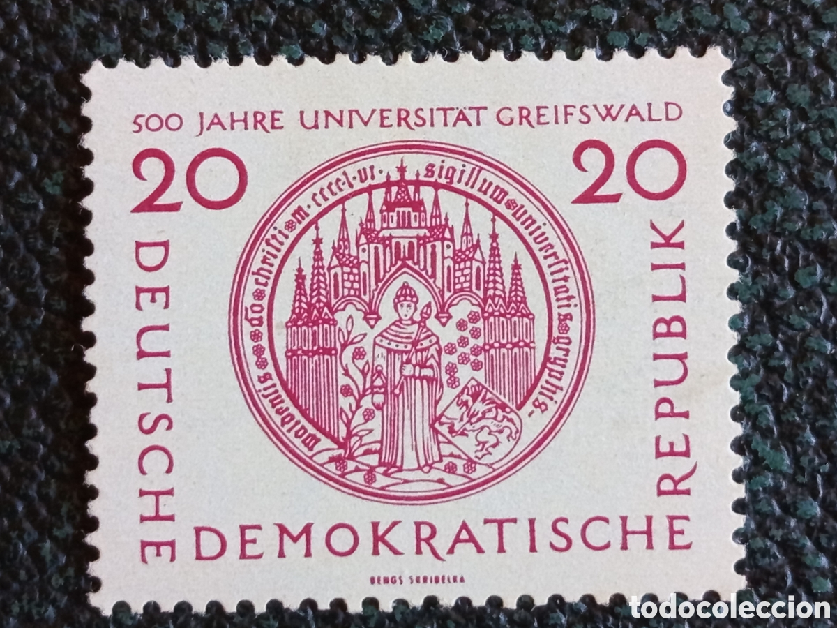 Sellos: Alemania Oriental DDR 1957 Univ. Greifswald Yvert 372 Sello MH