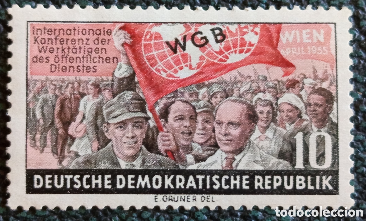 Sellos: Alemania Oriental DDR 1955 Conferencia Viena Yvert 350 Sello MH