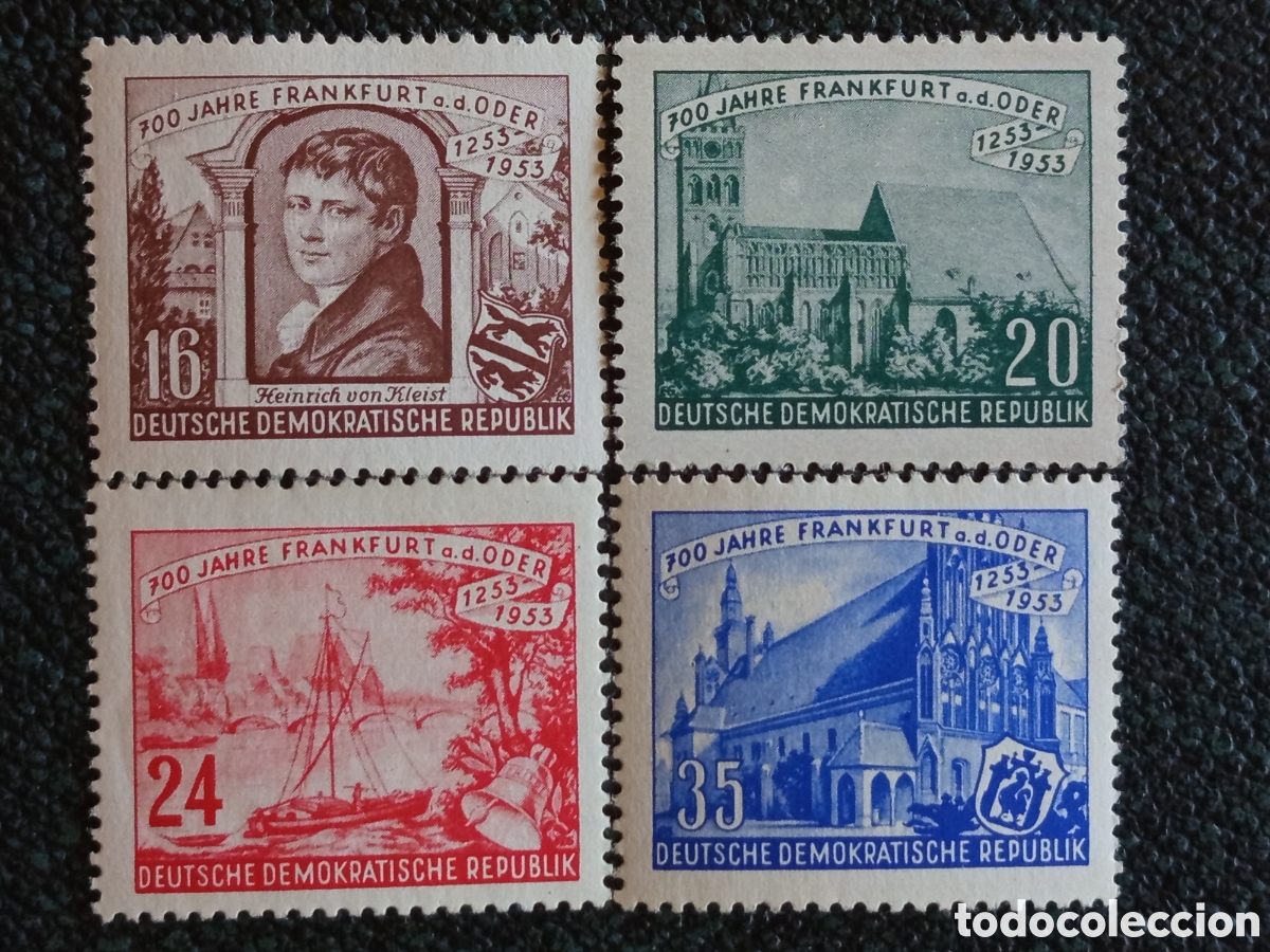 Francobolli: Alemania Oriental DDR 1953 700 A&ntilde;os Frankfurt Yvert 327/330 MH