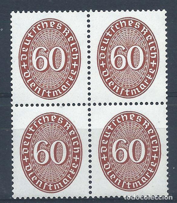 Sellos: Allemagne Empire Service N&deg;85** (MNH) 1927/28 Bloc de 4 - Chiffres