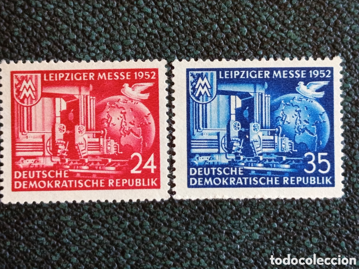 Francobolli: Alemania Oriental DDR 1952 Feria Leipzig Yvert 321/322 Serie MH