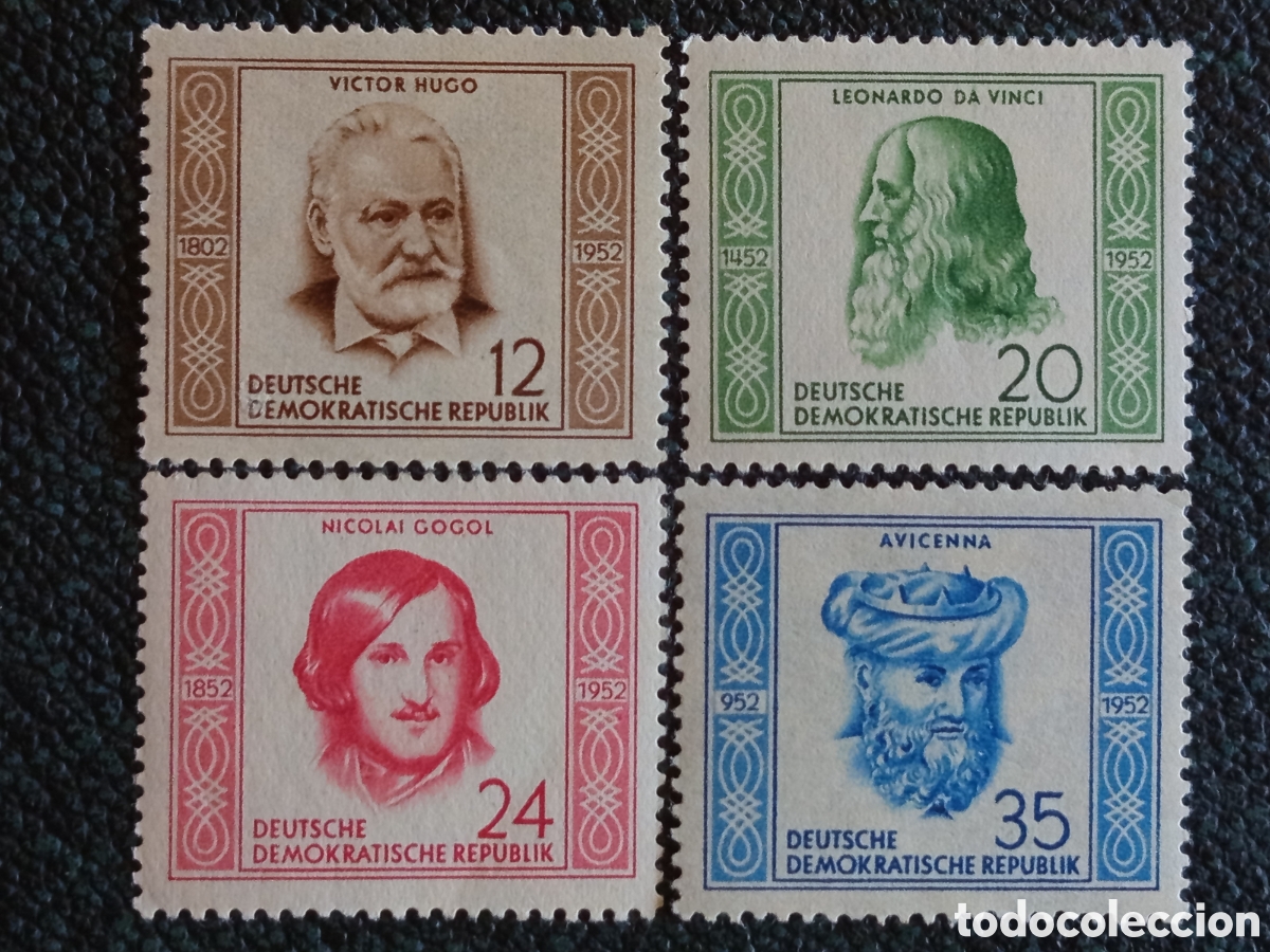 Sellos: Alemania Oriental DDR 1952 Aniversarios de Personajes Yvert 317/320 Serie MH