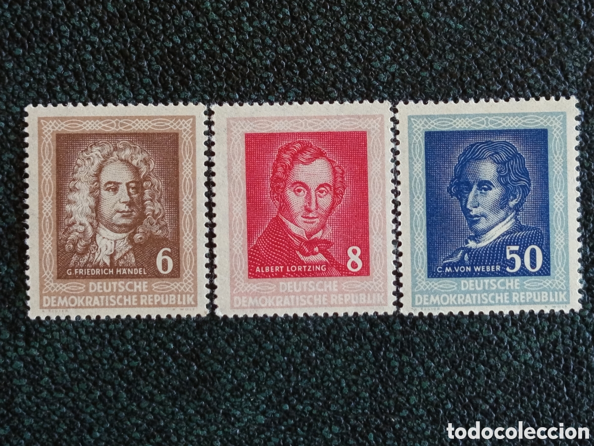 Briefmarken: Alemania Oriental DDR 1952 Compositores Yvert 314/316 Serie MH