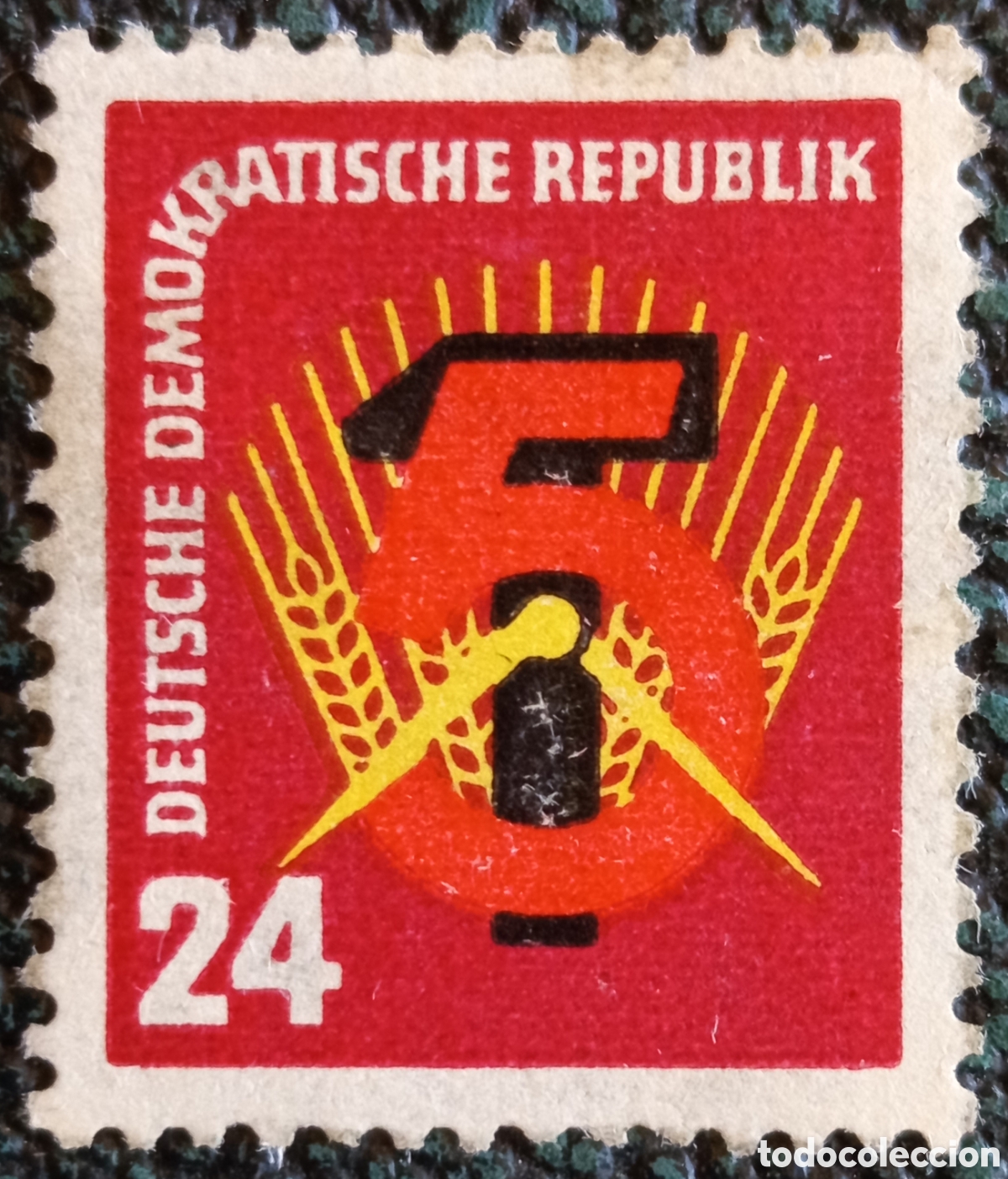 Francobolli: Alemania Oriental DDR 1952 Aniversario FDGB Yvert 309 Sello MH