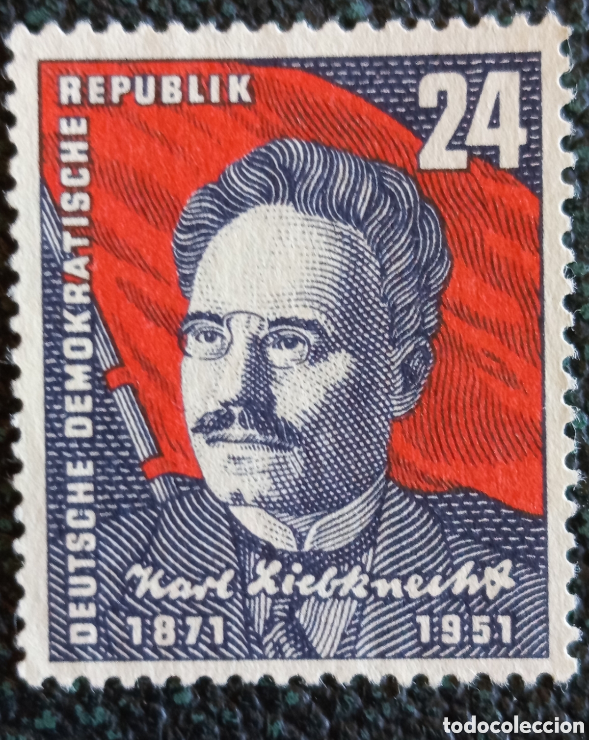 Stamps: Alemania Oriental DDR 1951 Karl Liebknecht Yvert 285 Sello MH