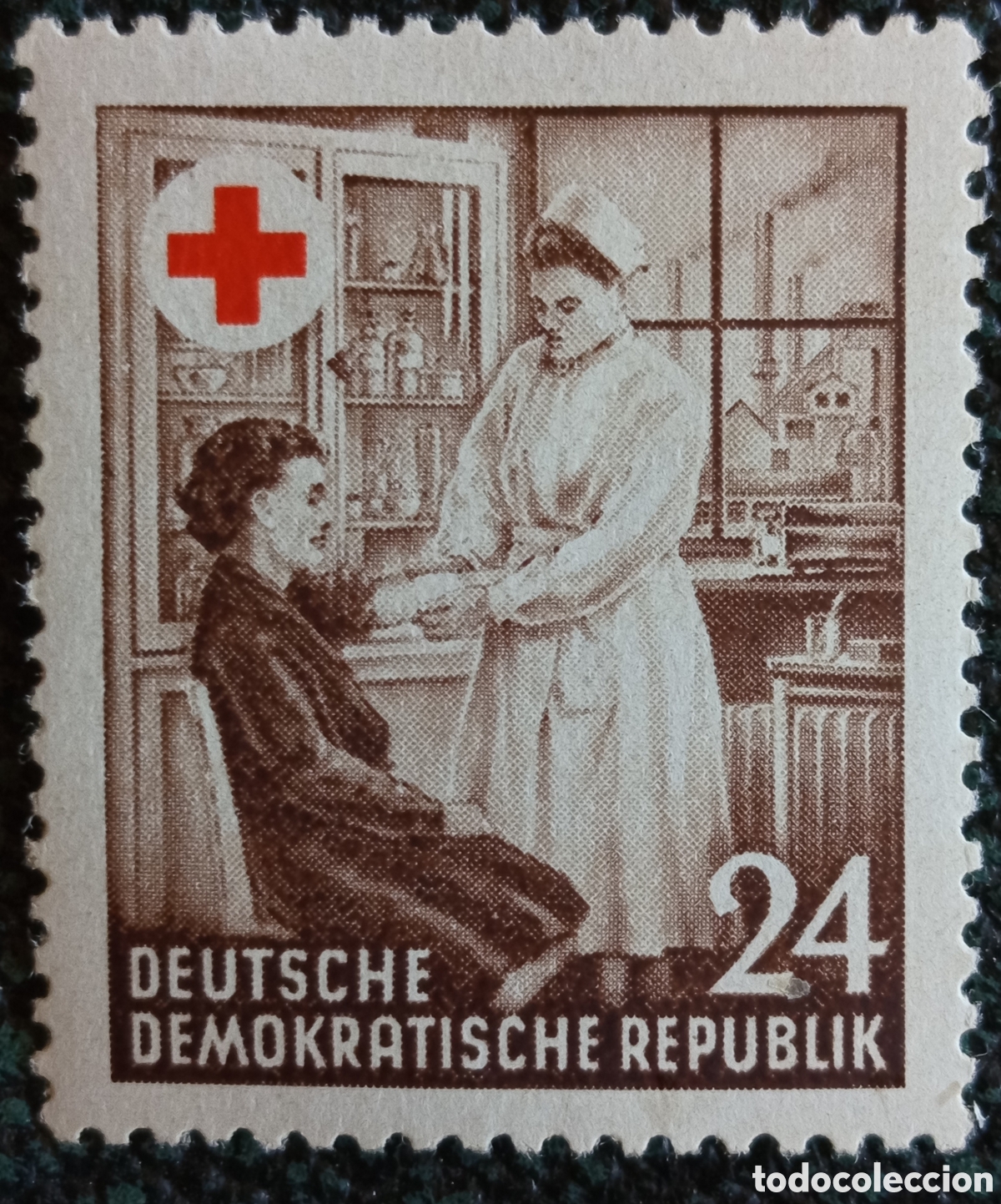 Sellos: Alemania Oriental DDR 1953 Cruz Roja Yvert 368 Sello Nuevo MH