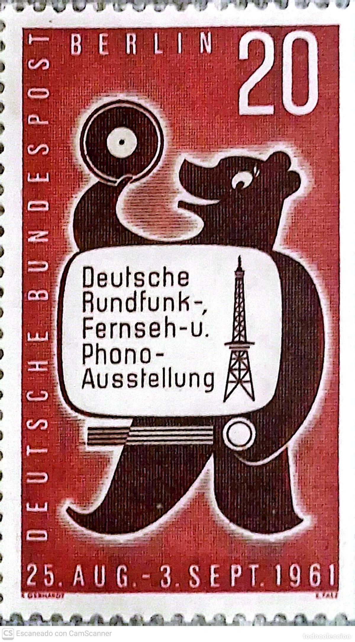 Briefmarken: Berl&iacute;n. 195 Exposici&oacute;n fono-radio-televisi&oacute;n. 1961. Sellos nuevos y numeraci&oacute;n Yvert.