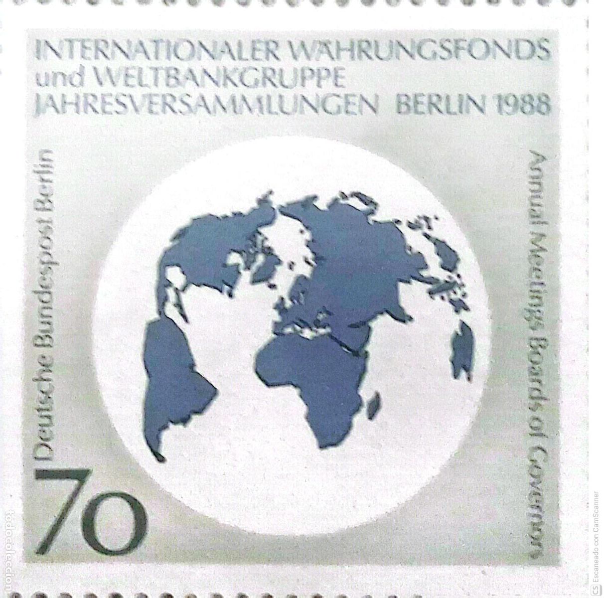 Sellos: Berl&iacute;n. 778 Asambleas anuales de los Gobernadores del Fondo Monetario Internacional y del Banco mun