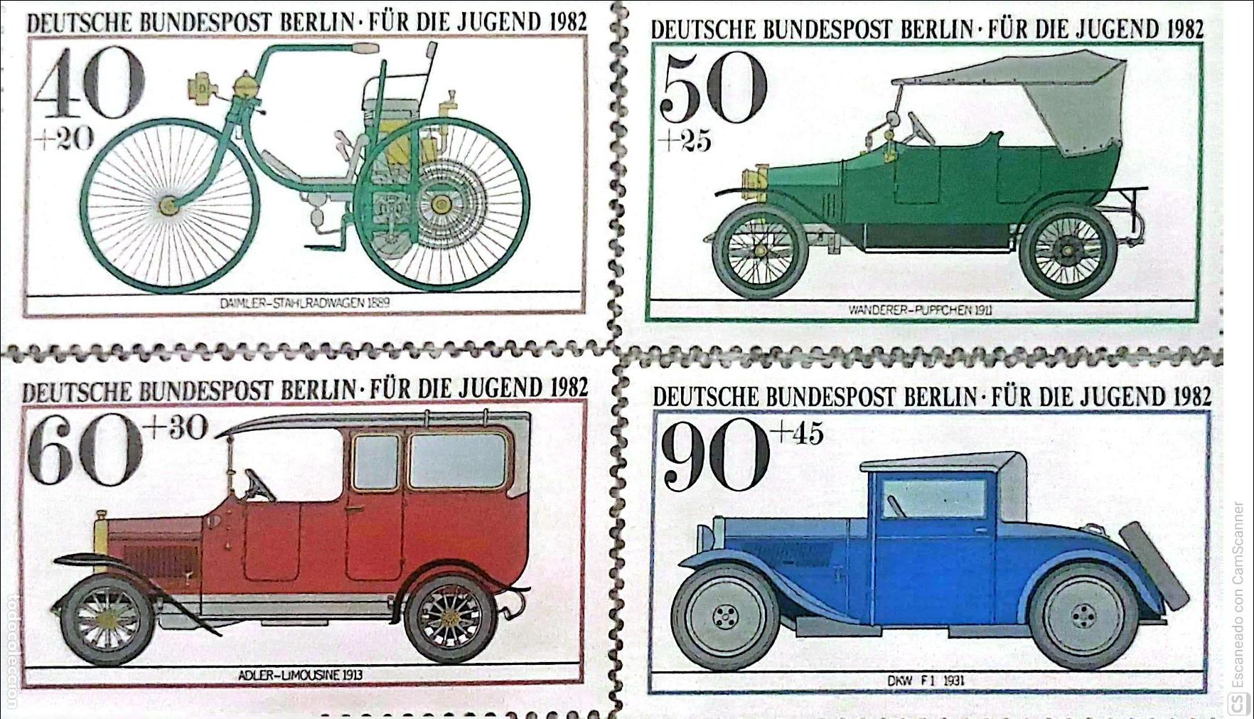 Sellos: Berlin. 655/58 Motocicletas hist&oacute;ricas. 1983. Sellos nuevos y numeraci&oacute;n Yvert.