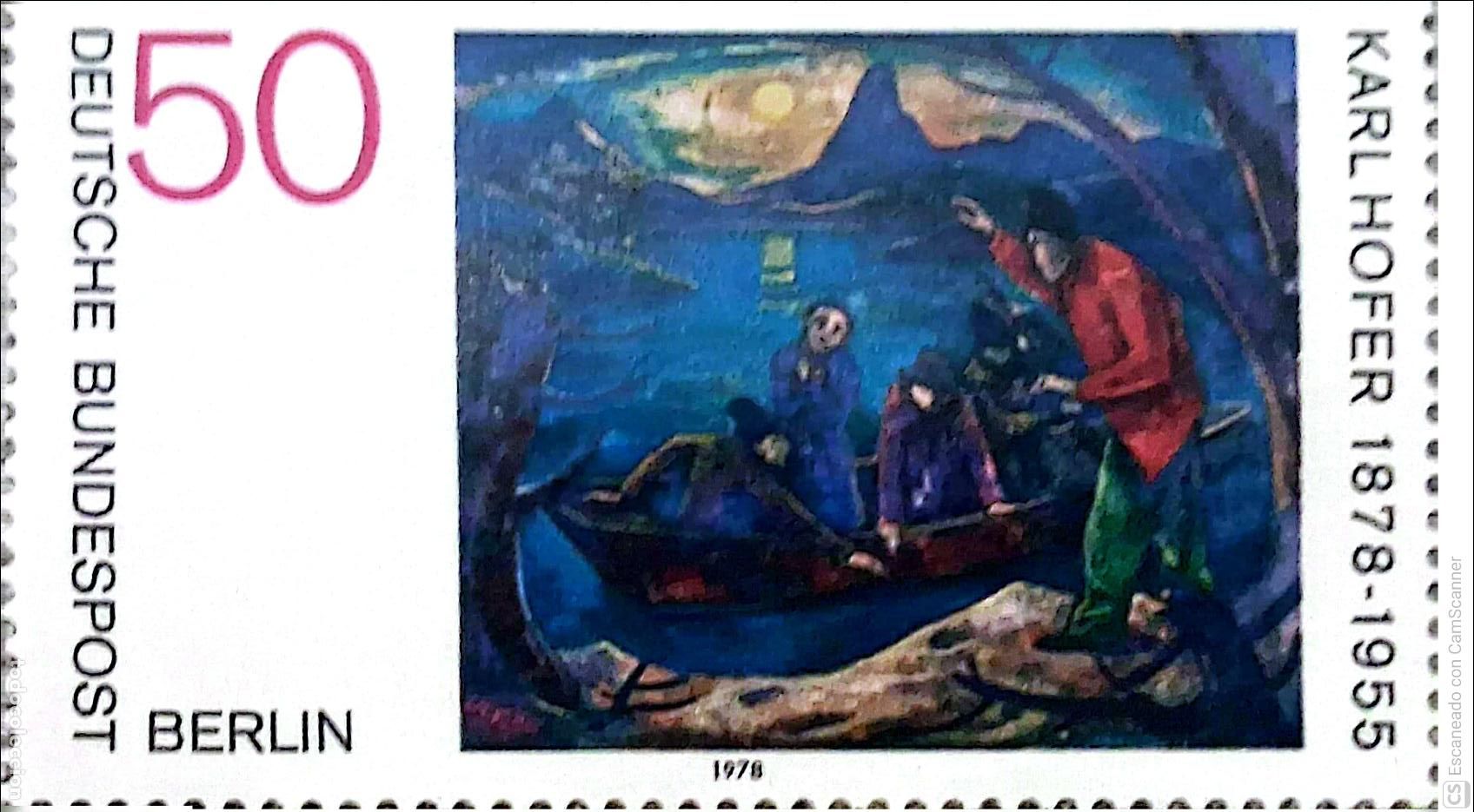 Sellos: Berl&iacute;n. 534 Karl Hofer, pintor. 1978. Sellos nuevos y numeraci&oacute;n Yvert.