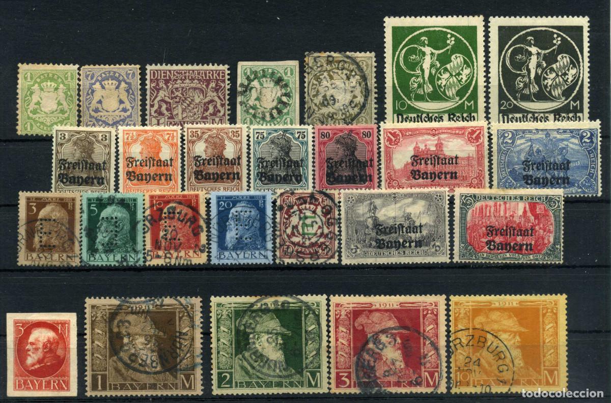Sellos: XS- ALEMANIA ESTADOS - BAVIERA Lote x26 sellos 1867-1920