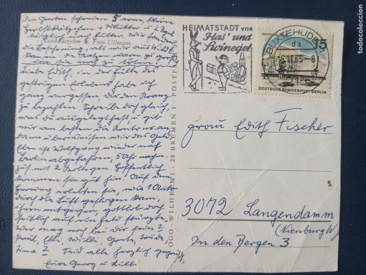 Sellos: ALEMANIA, BERLIN, MATASELLOS ESPECIAL EN POSTAL DE GATITO