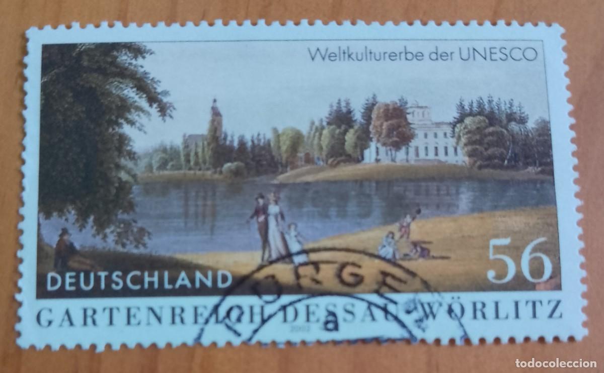 Sellos: ALEMANIA - V/F 56 - A&Ntilde;O2002, JARDINET DE DESSAU, PATRIMONIO MUNDIAL DE LA UNESCO