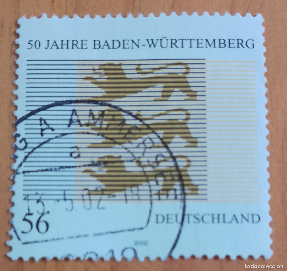 Sellos: ALEMANIA - V/F 56 - A&Ntilde;O 2002 - 50 A&Ntilde;OS DE BADEN-W&Uuml;RTTEMBERG, ESTADO FEDERADO