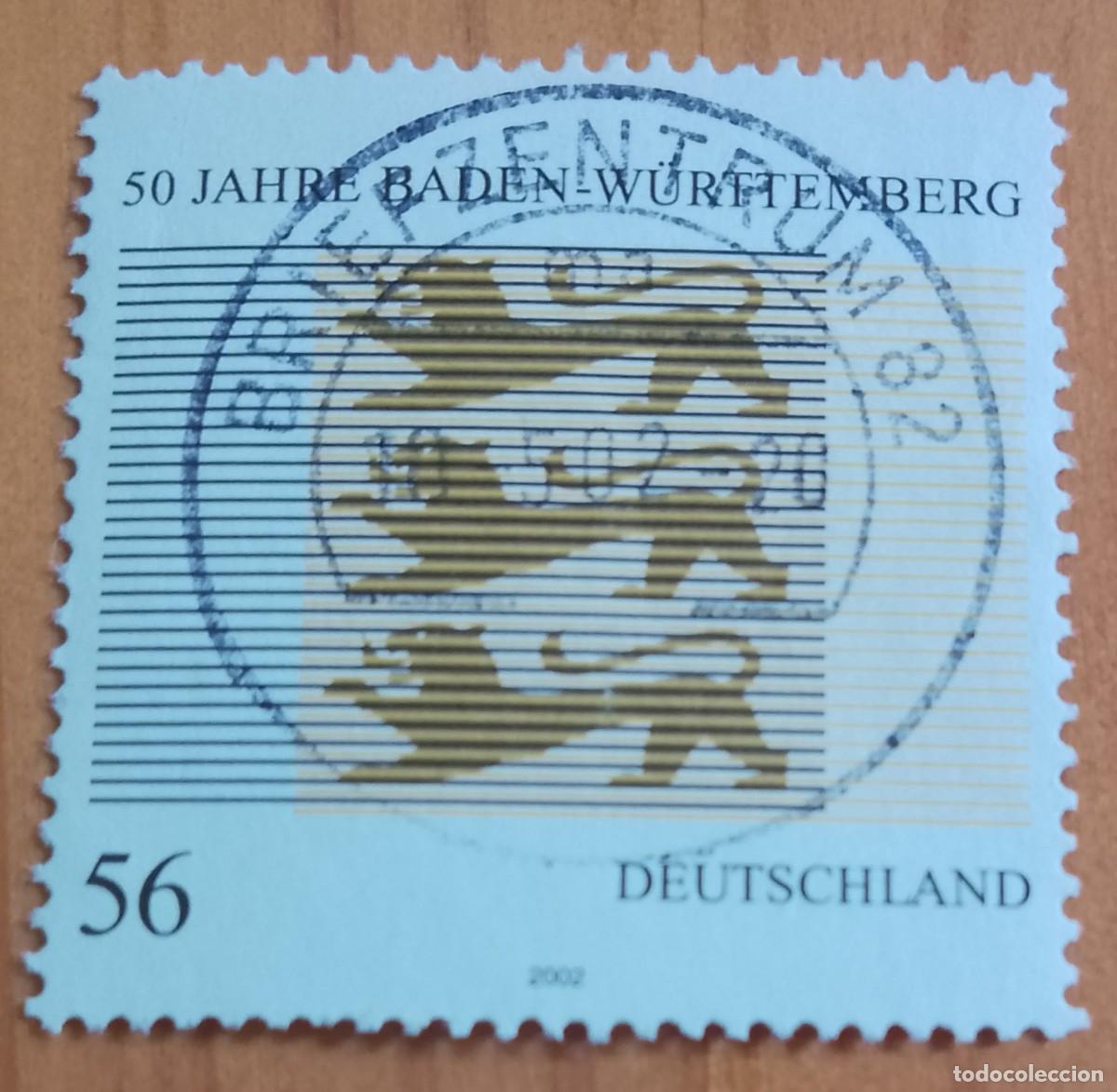 Sellos: ALEMANIA - V/F 56 - A&Ntilde;O 2002 - 50 A&Ntilde;OS DE BADEN-W&Uuml;RTTEMBERG, ESTADO FEDERADO
