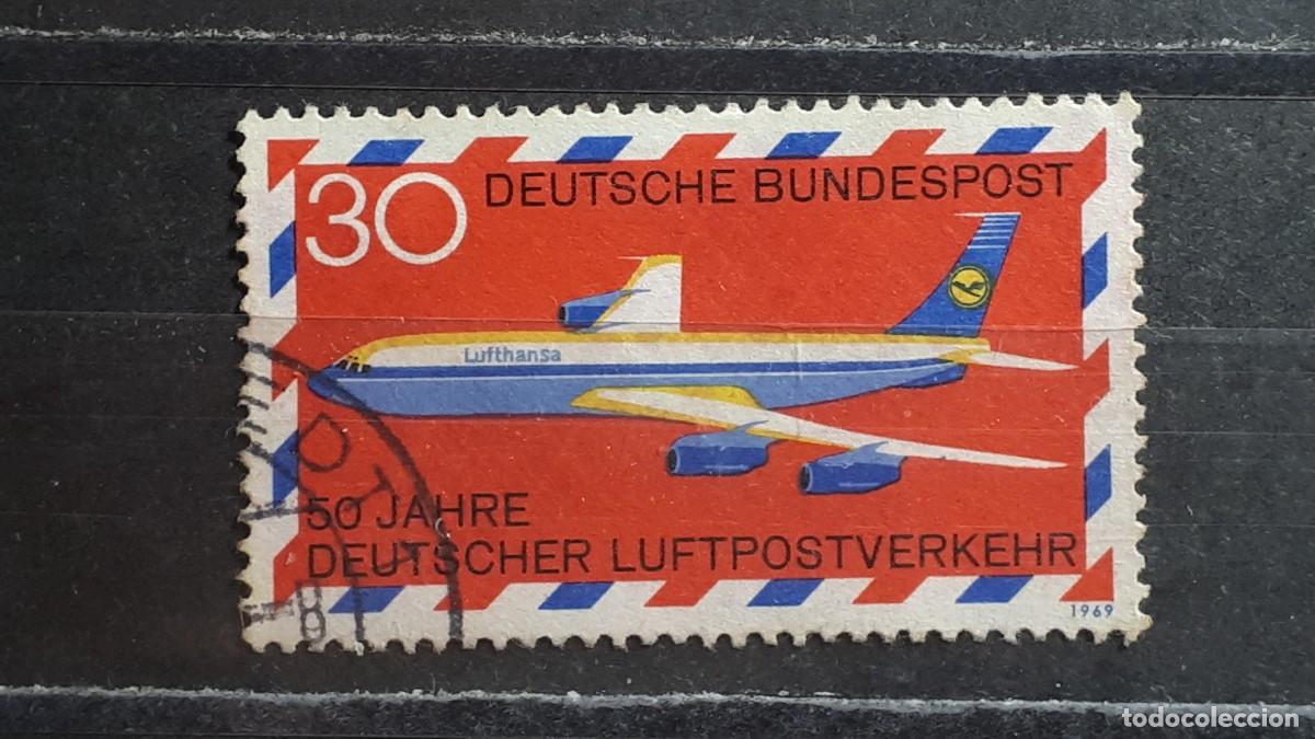 Sellos: ALEMANIA . A&Ntilde;O 1969. &deg;. YVERT A&eacute;reo 2