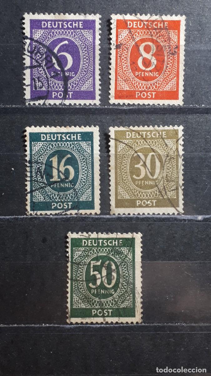 Sellos: ALEMANIA. OCUP. Inter-aliada. A&Ntilde;O 1946. &deg;. YVERT 6,7, 13,18,22