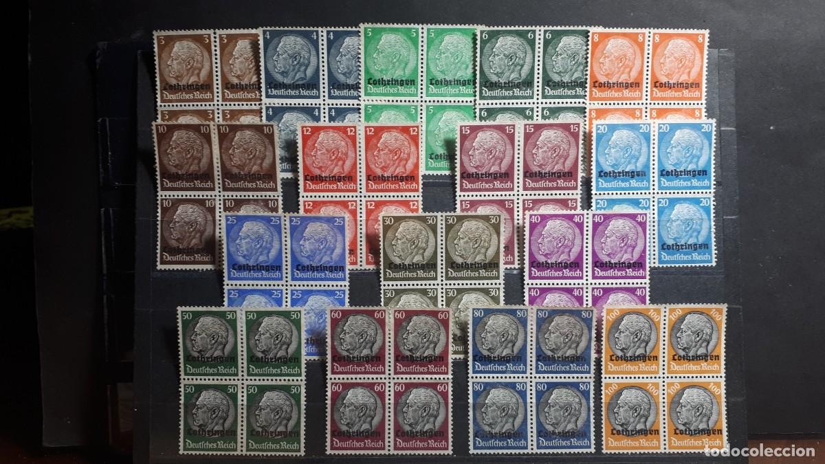 Sellos: FRANCIA. OCUPACI&Oacute;N ALEMANA DE LORENA. A&Ntilde;O 1941. (*). YVERT 24/39