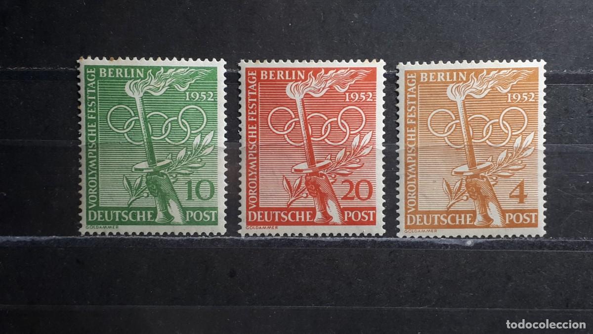 Sellos: ALEMANIA. BERL&Iacute;N . A&Ntilde;O 1952. **. YVERT 74/6